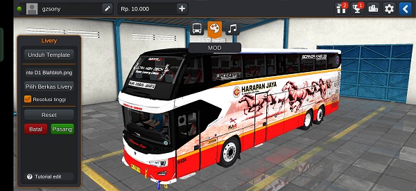 Mod Bussid Bus Harapan Jaya Kinanti Avante D1